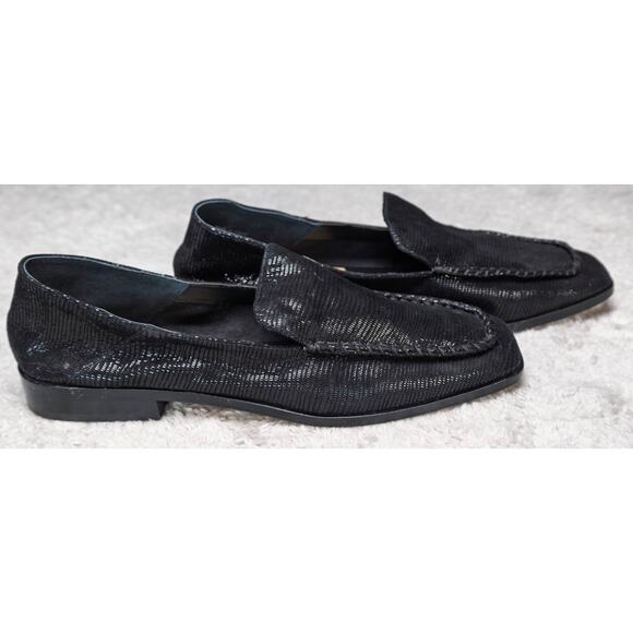 Dolce Vita Beny Black Onyx Leather Snake Print Loafers Womens Size 9 NEW - Picture 13 of 13